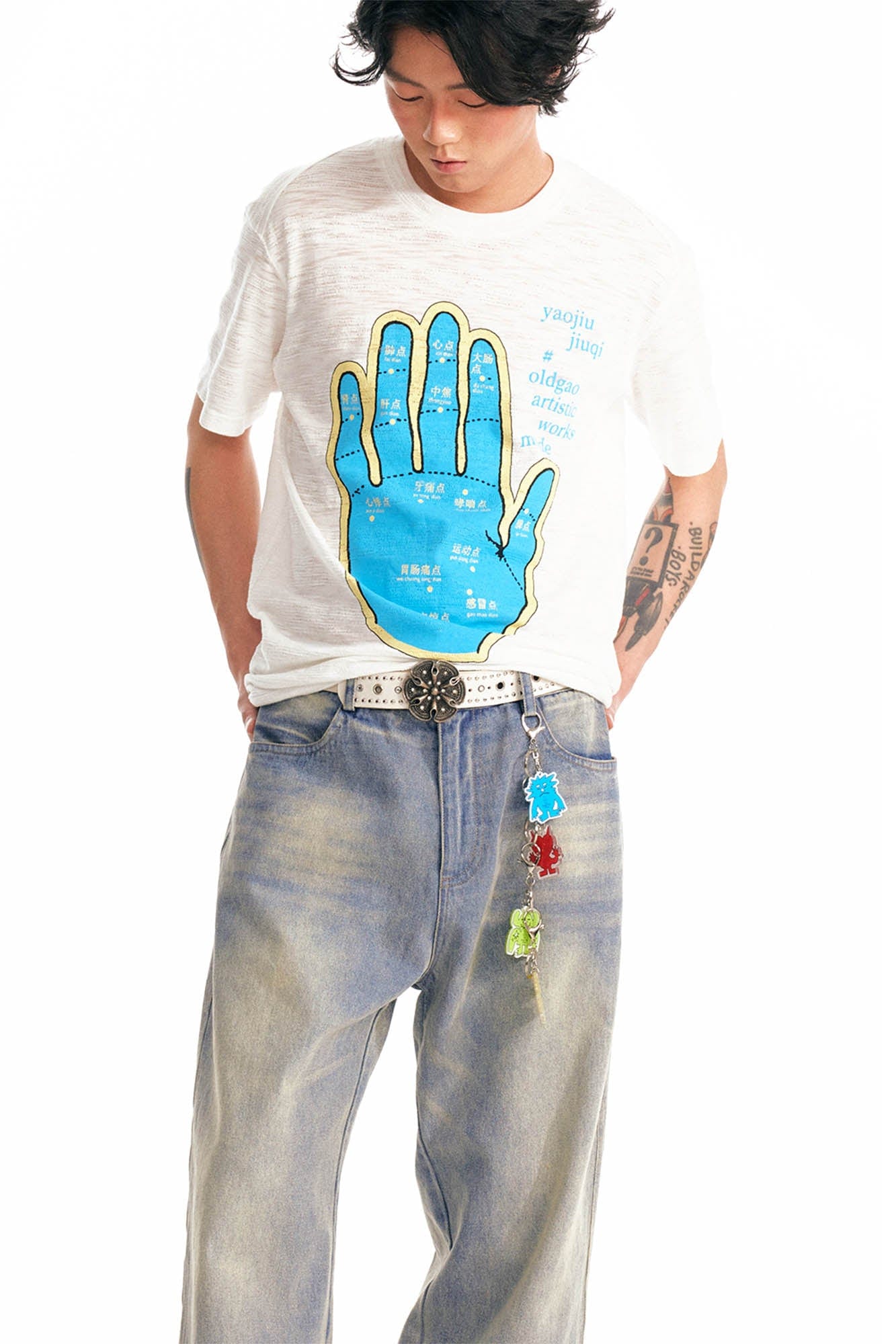 Acupuncture Hand Map Graphic T-Shirt