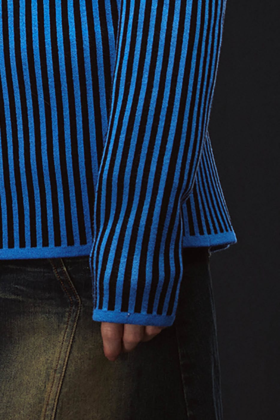 Blue Striped Knit Sweater