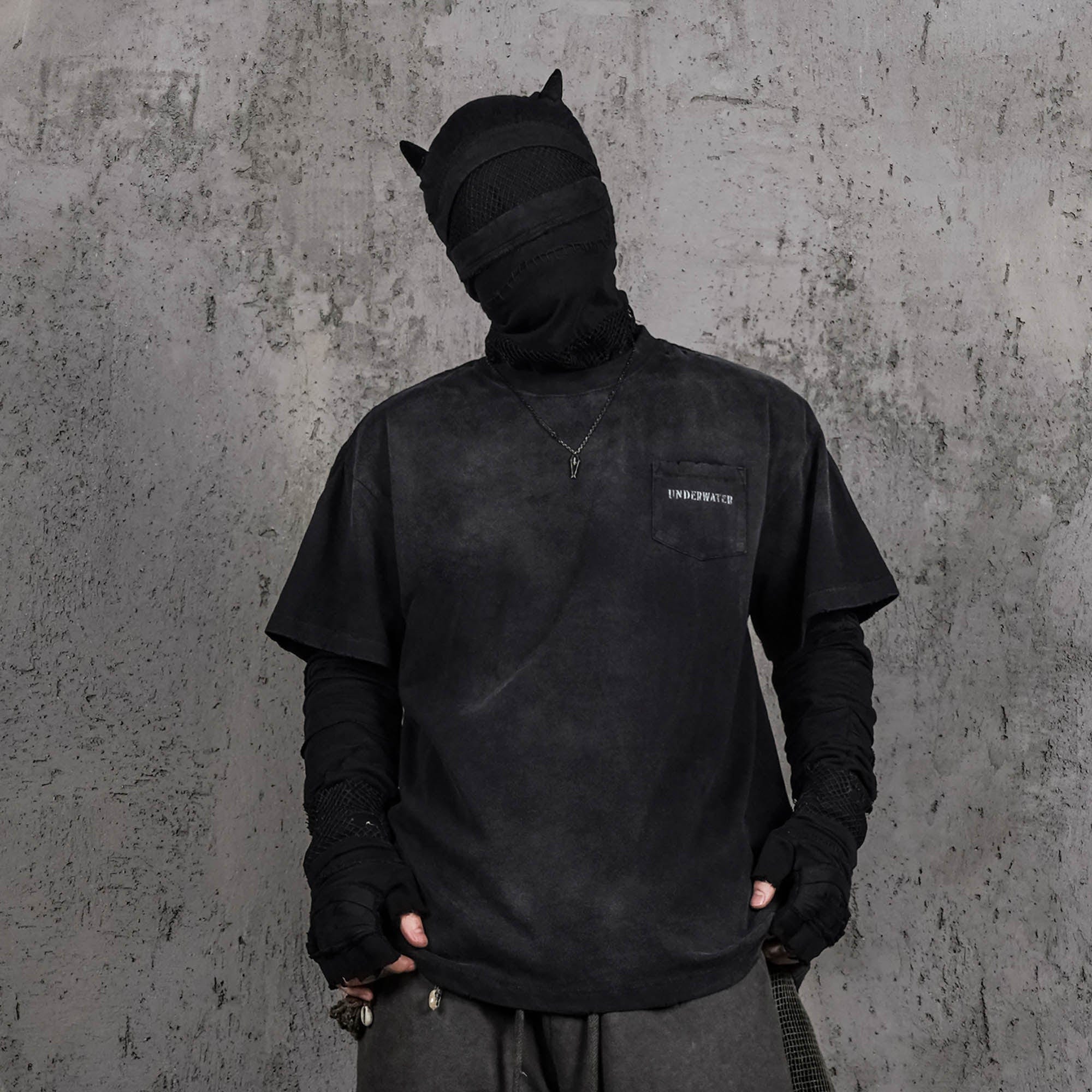 Camiseta de bolsillo de Techwear Black Subwater Black