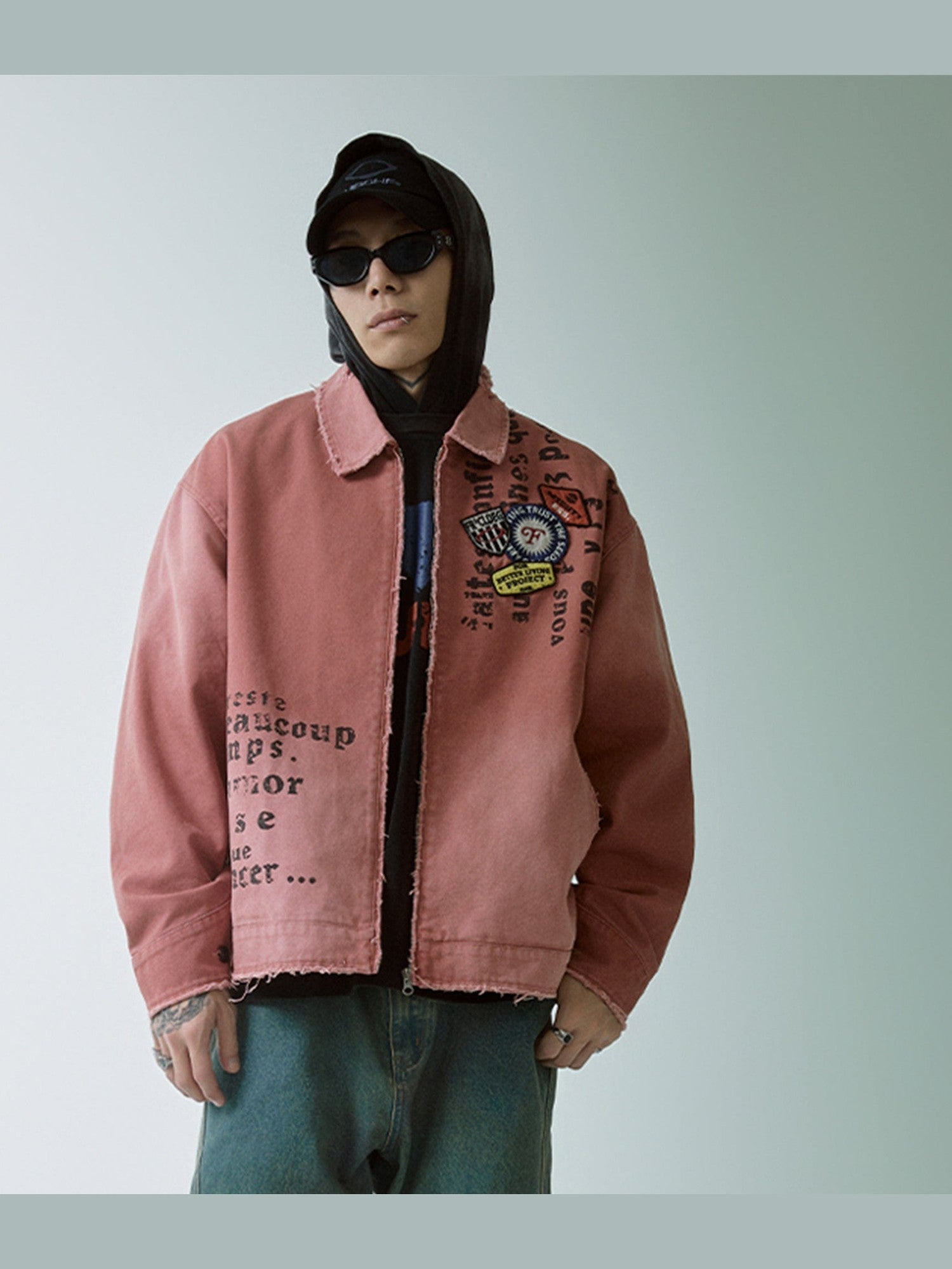 Streetwear Patchwork Denim Jacke