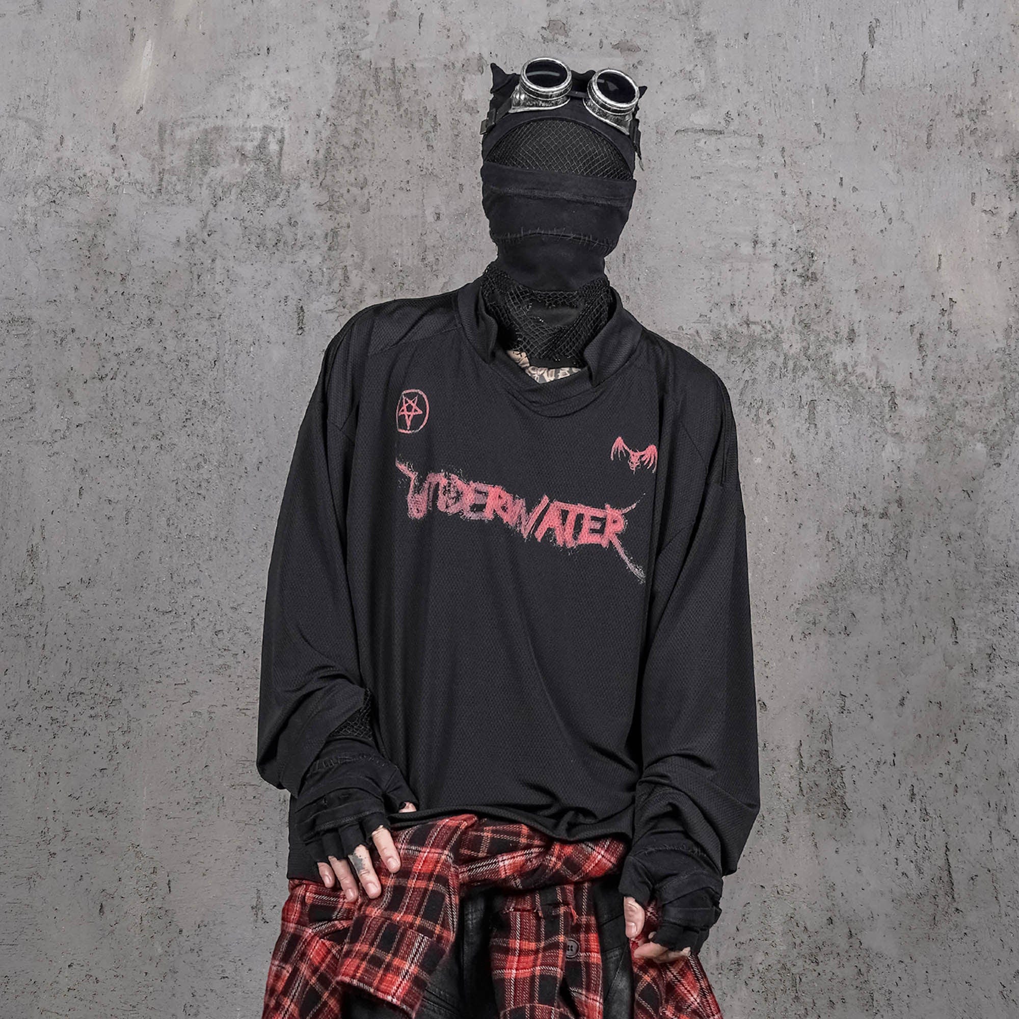 Dark Mesh Punk Longsleeve Sweatshirt