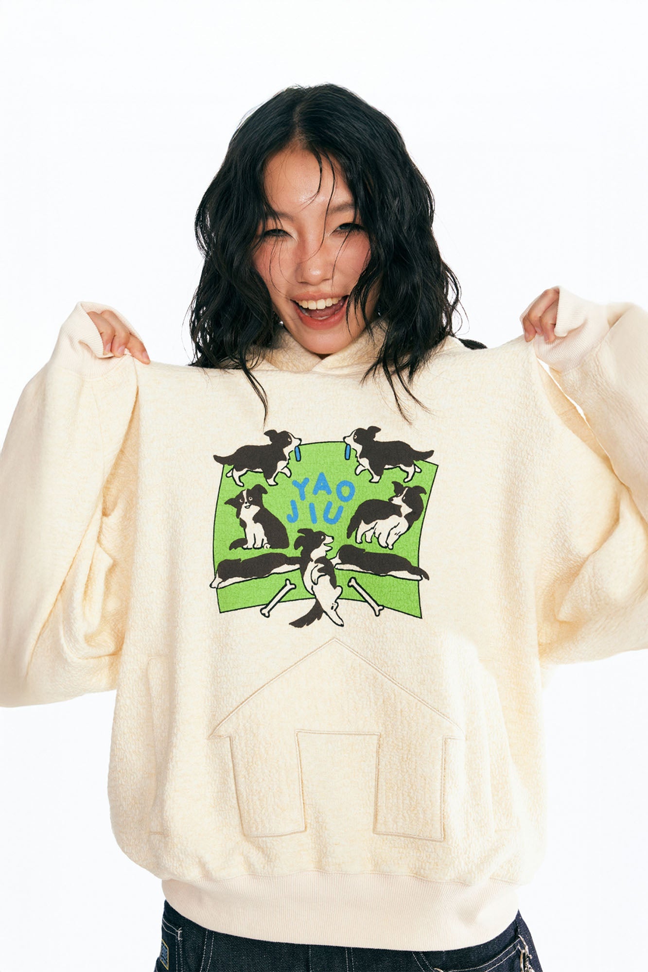 Puppy Paradise Oversized Graphic Hoodie