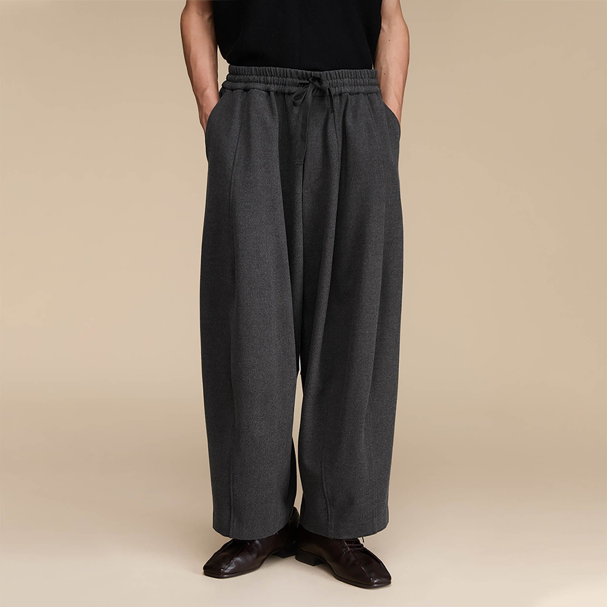 Drawstring Waist Wide-Leg Pants