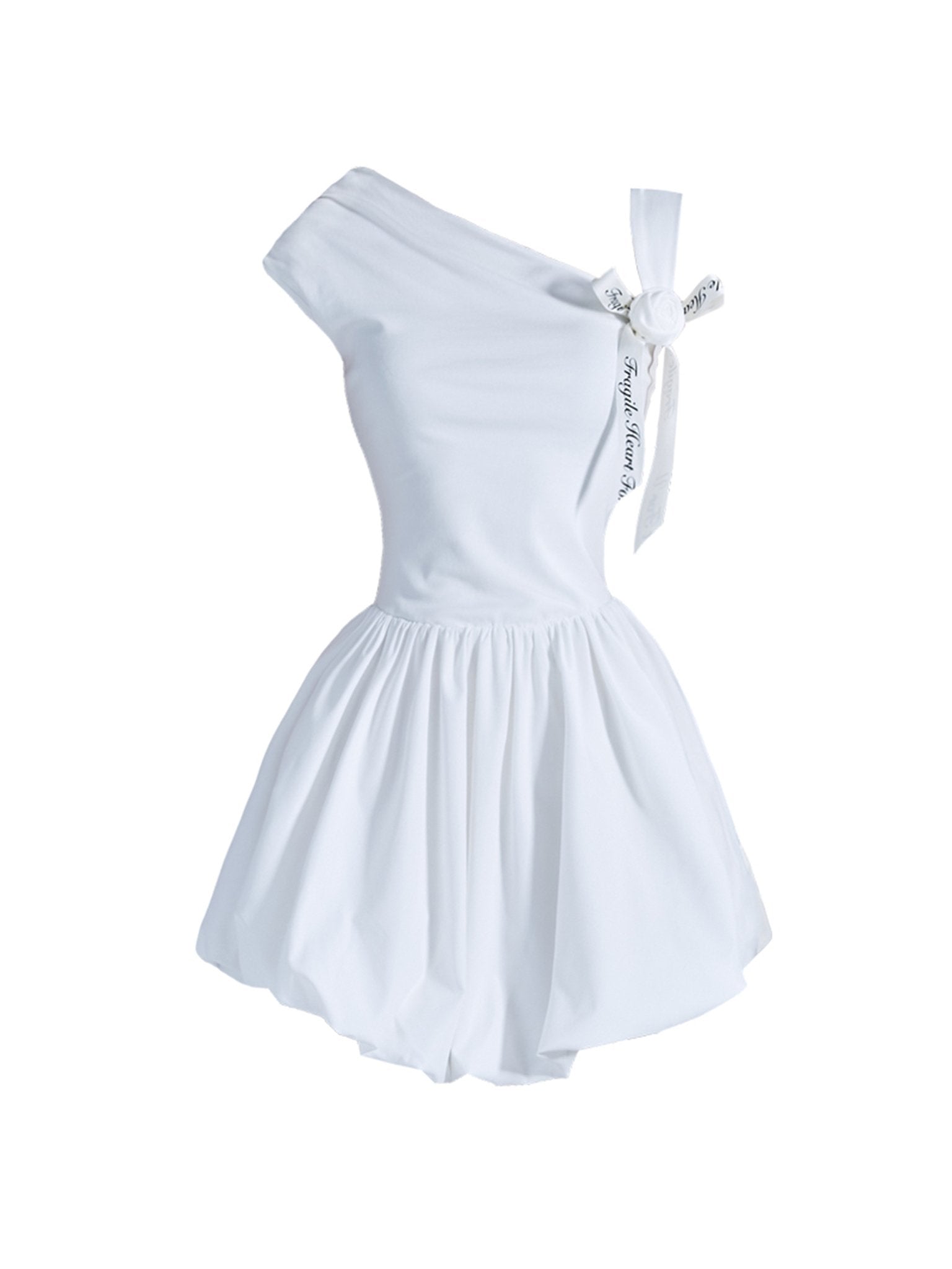 Off-Shoulder Tie-Strap Fit & Flare Mini Dress - chiclara