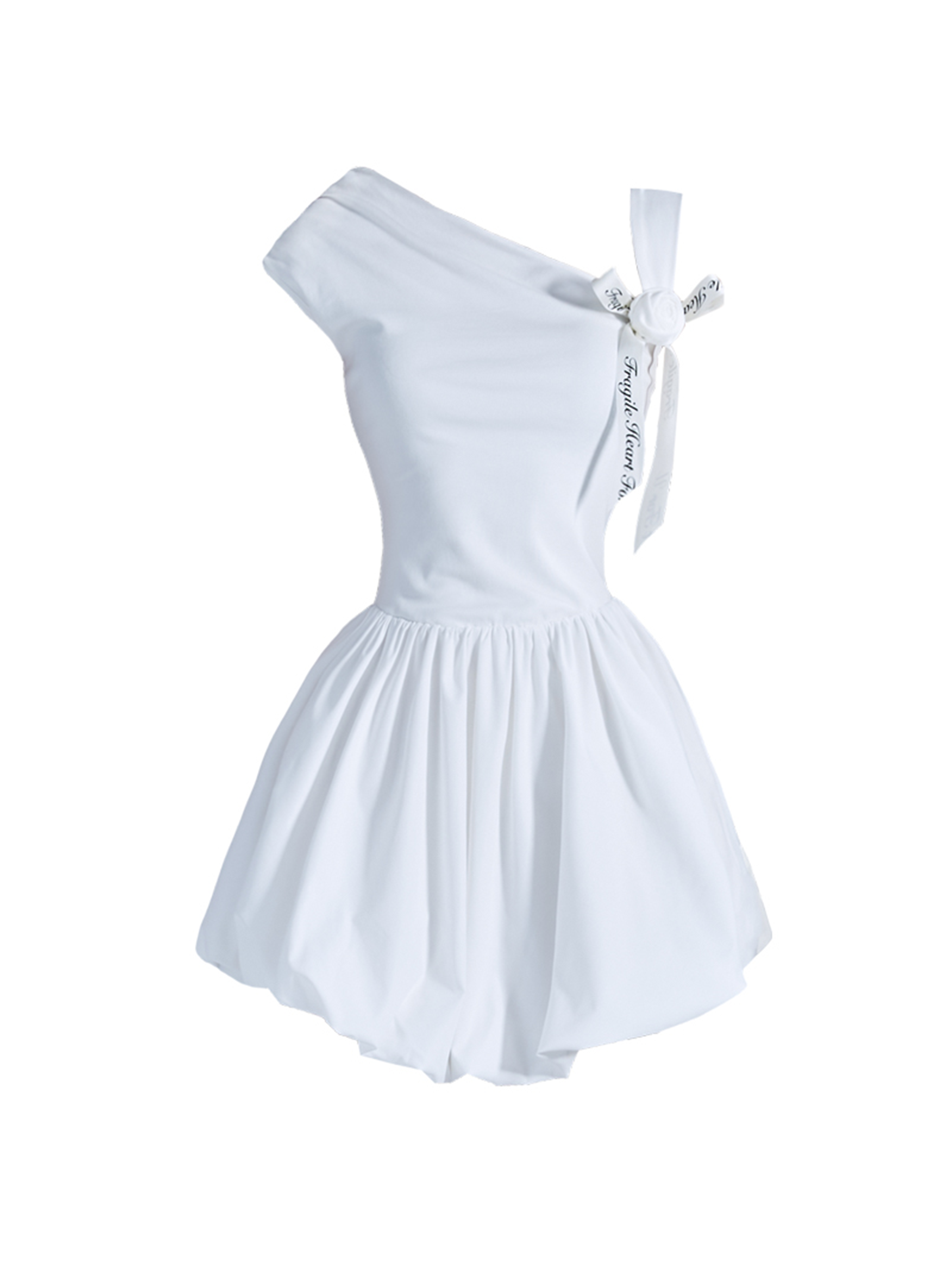 One-Shoulder Bow-Tie Mini Playsuit