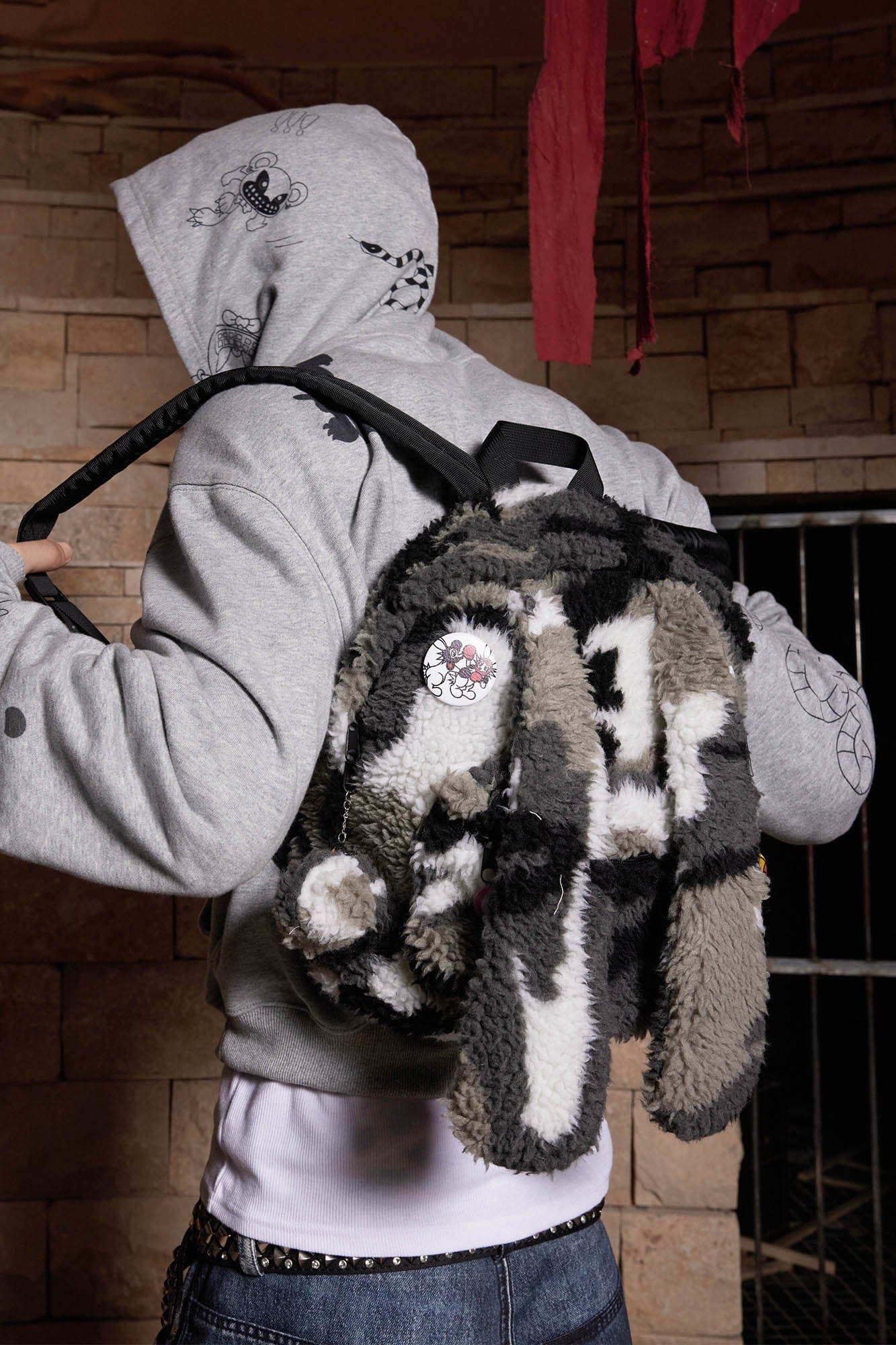 Patchwork Sherpa Backpack