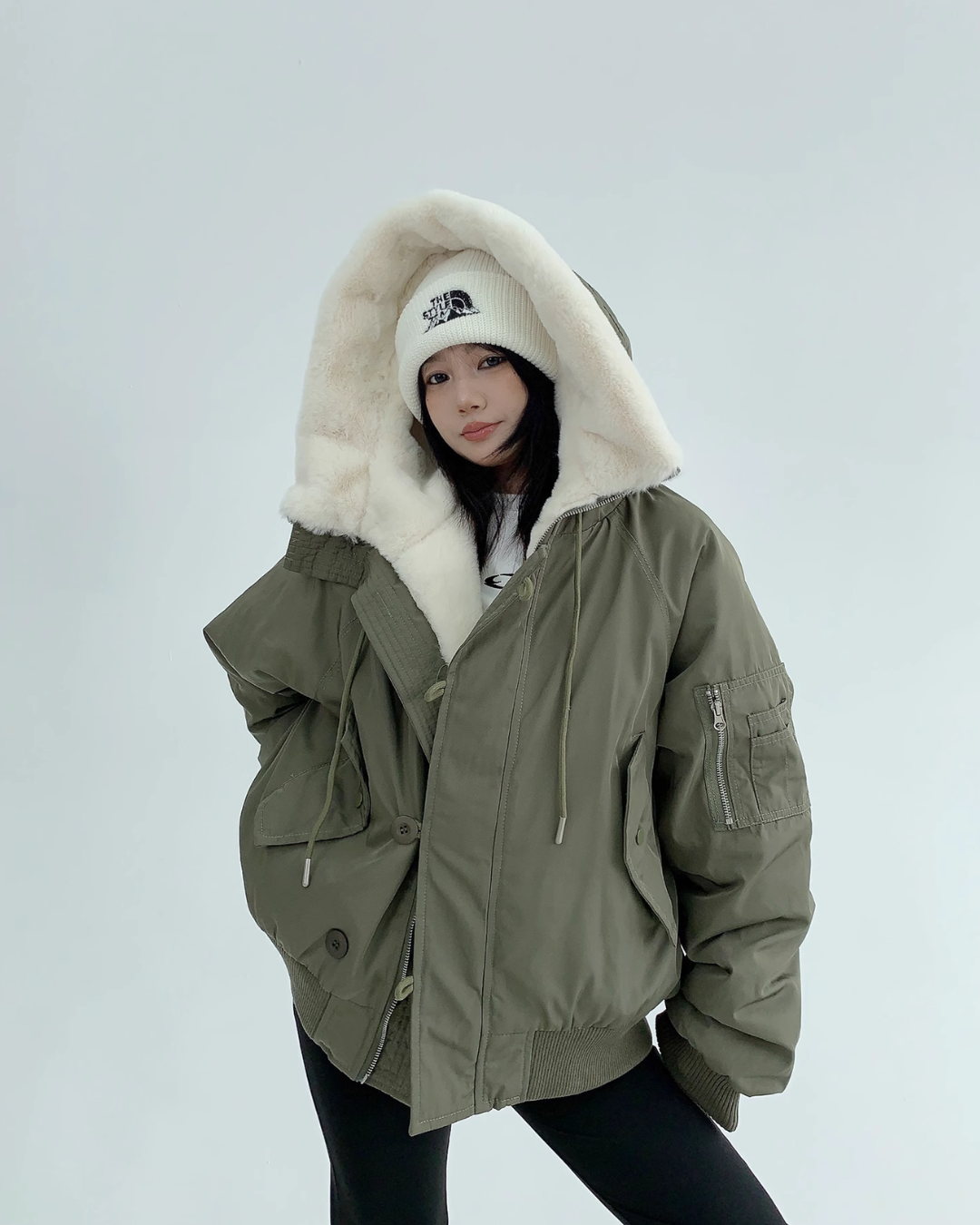 Frost Sherpa-Collar Bomber Jacket