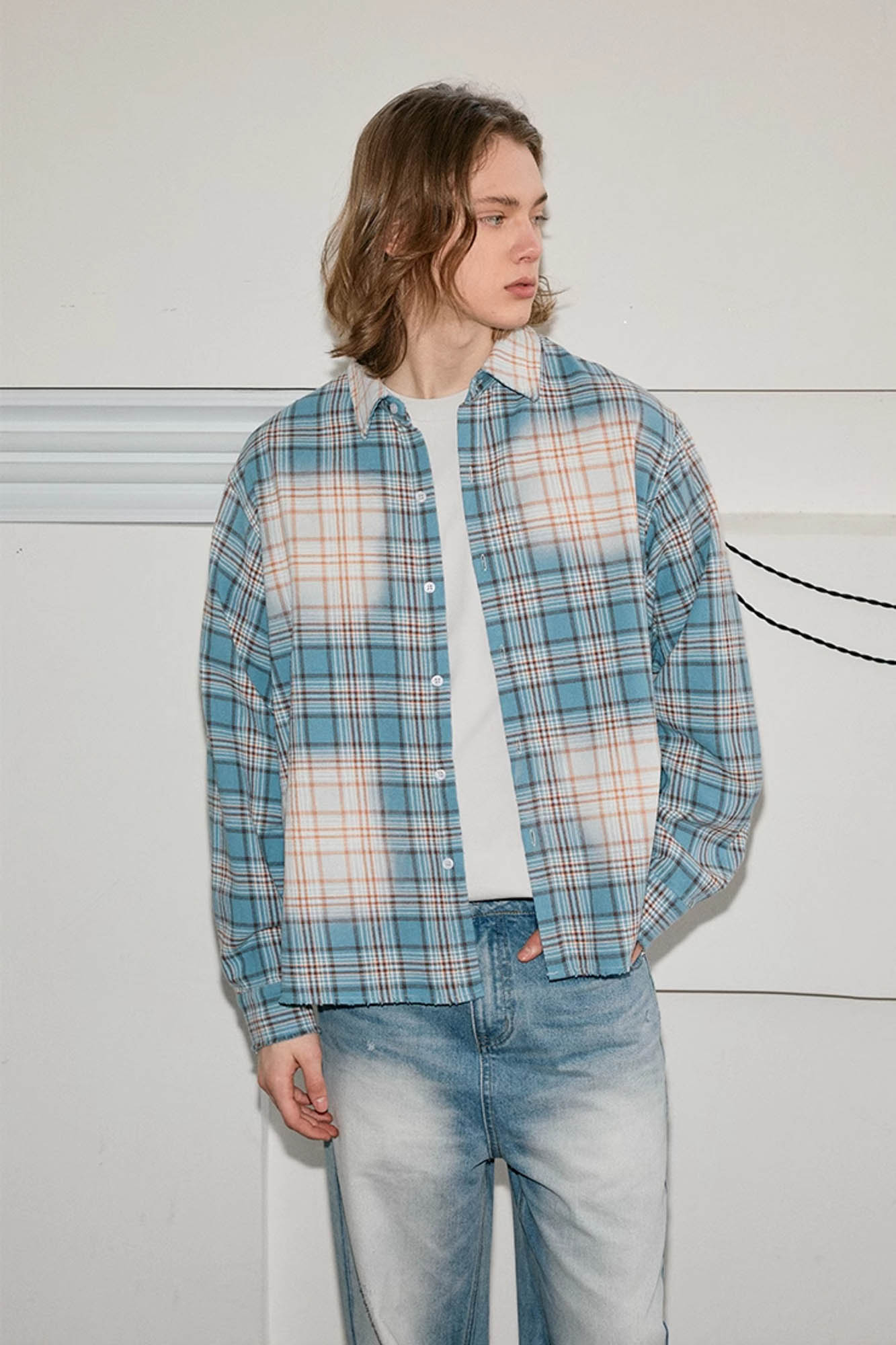 Blue Plaid Flannel Shirt