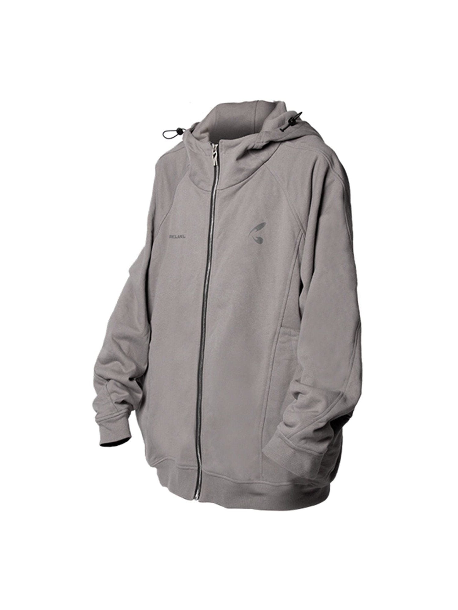 Sweat à capuche gris à fermeture éclair épissé