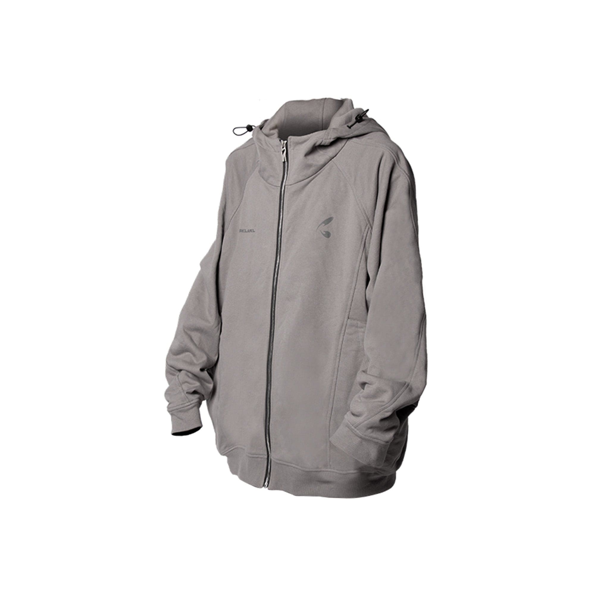 Spliced Zipper Grey Hoodie