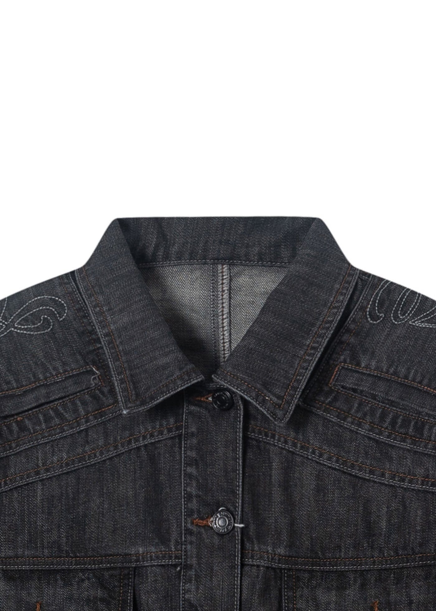 Washed Black Denim Jacket