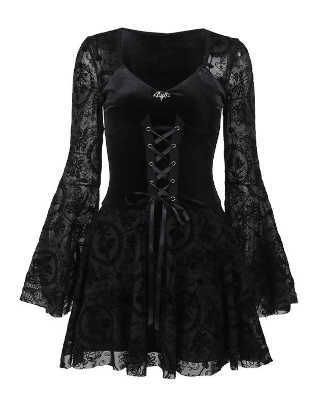 Gothic Lace Mini Dress