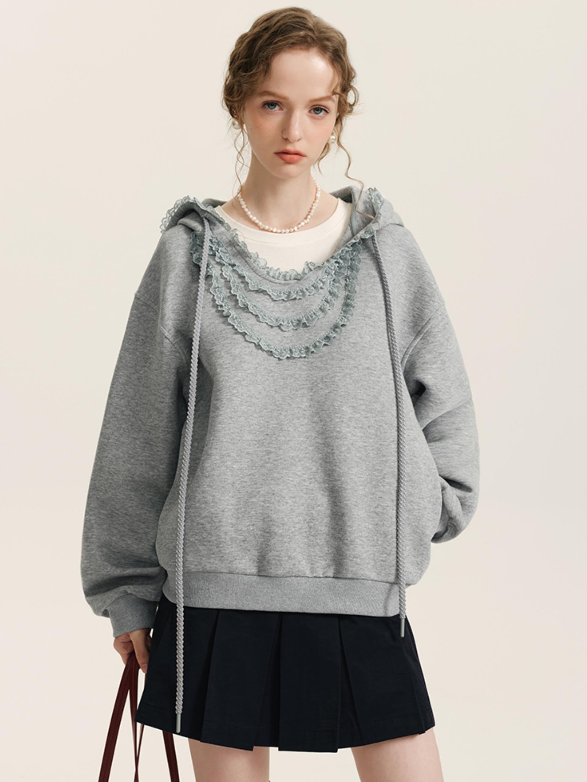 Whimsical Ruffles Hooded Sweatshirt Set