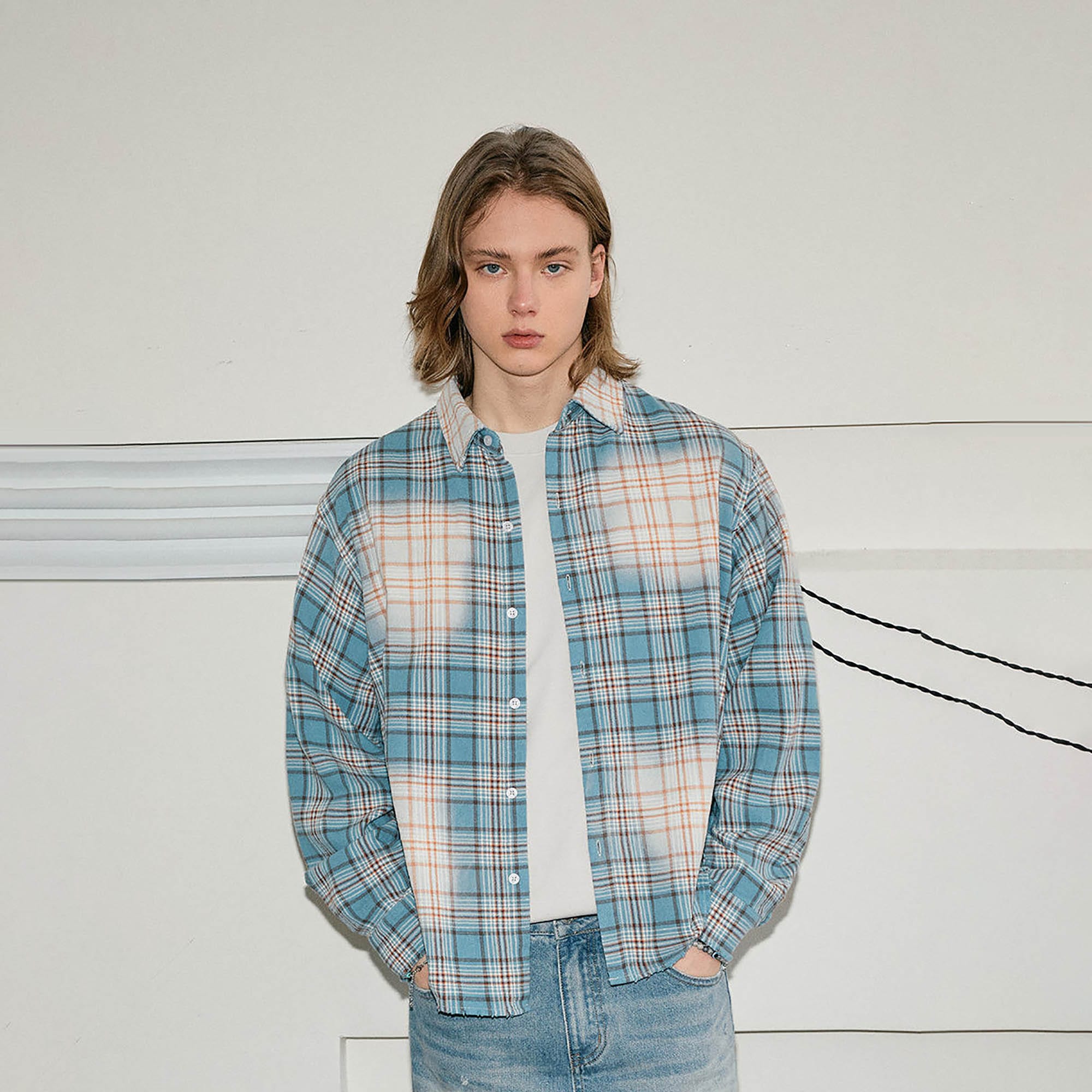 Blue Plaid Flannel Shirt