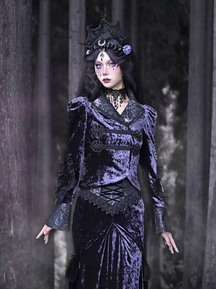 Velvet Gothic Crop Jacket