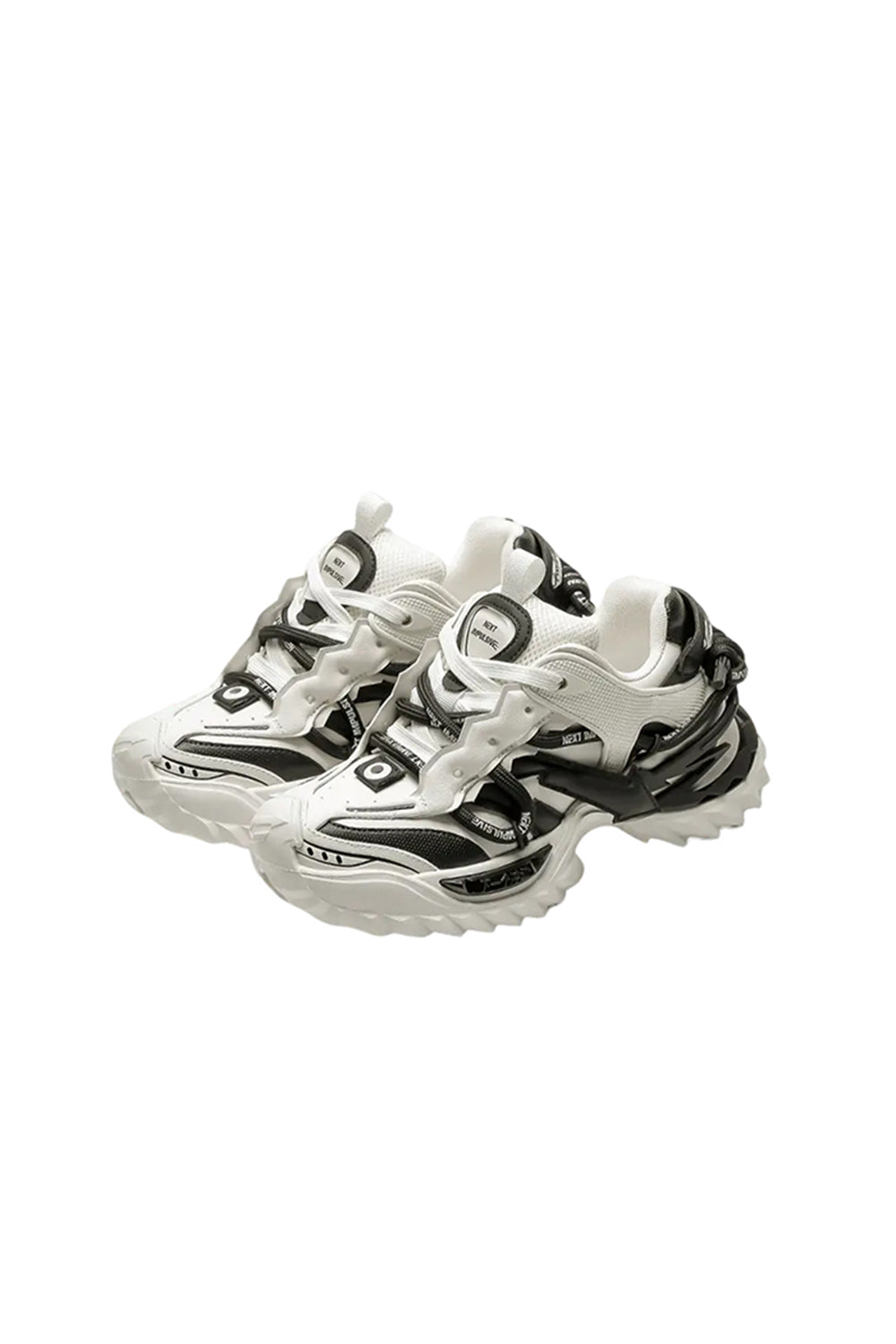 Black Air-Cushion Platform Sneakers