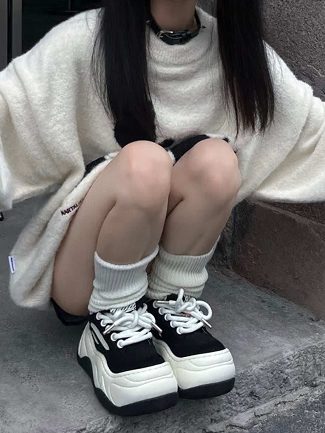 Black WiFi 2.0 Wave Canvas Platform Sneakers