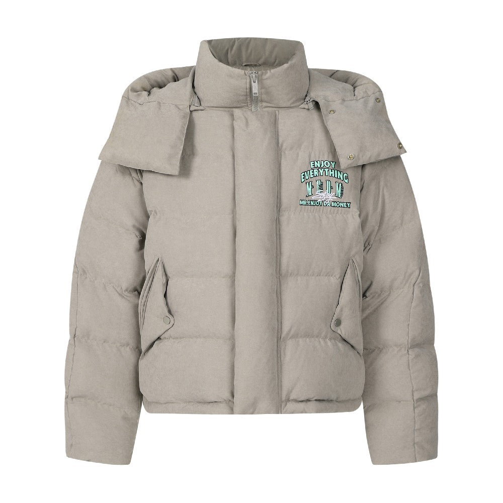 Puffer Jacket with Neck Logo - chiclara