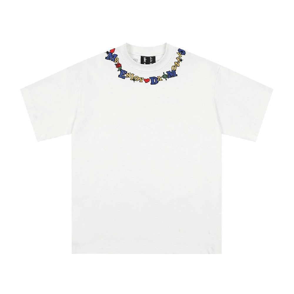 Tee with Embroidered Neck Logo - chiclara