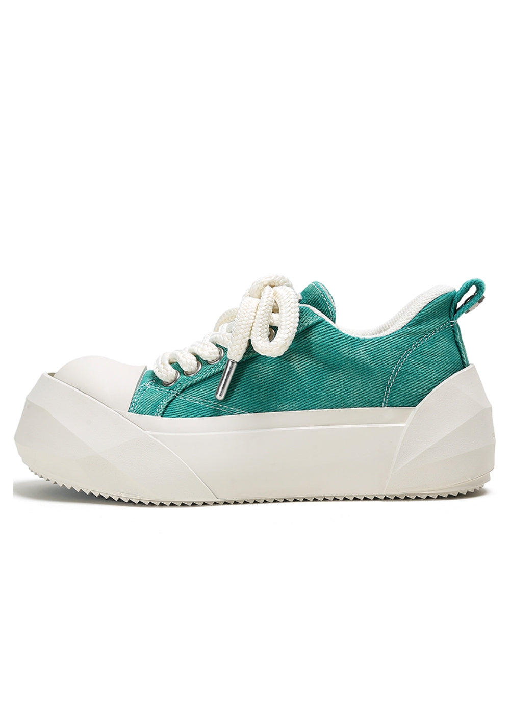 Denim Bare Look Washed Platform Sneakers