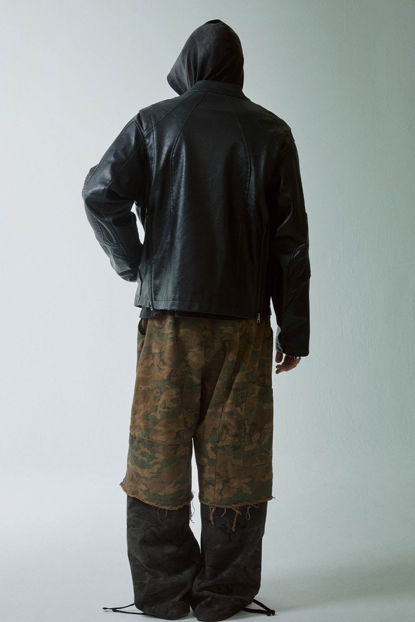 Distressed Camo Panel Pants