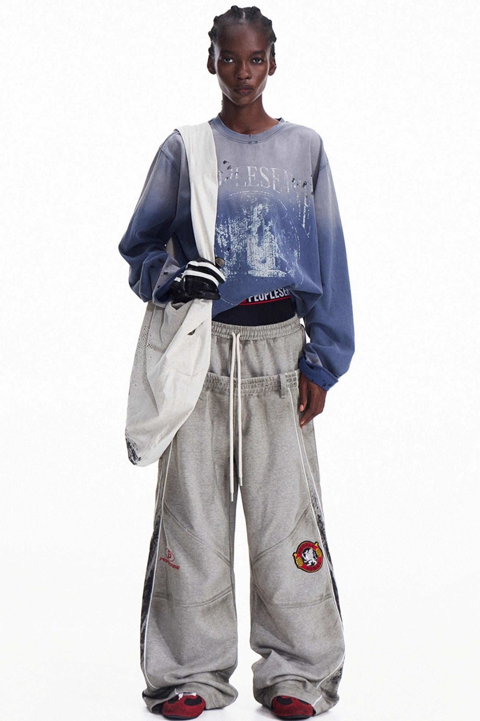 Men's Vintage Gradient Pullover Sweatshirt