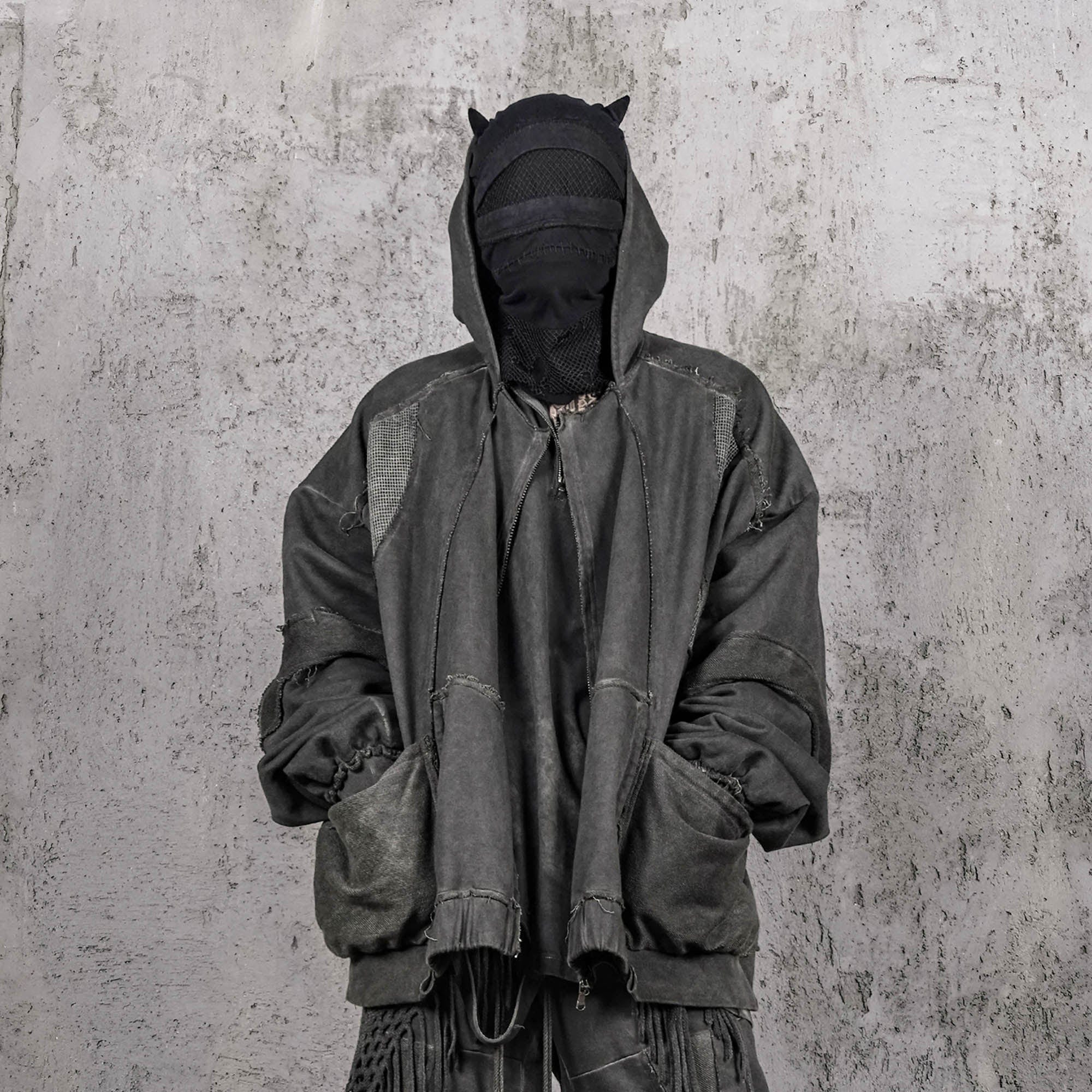 Distressed Tactical Hooded Jacket