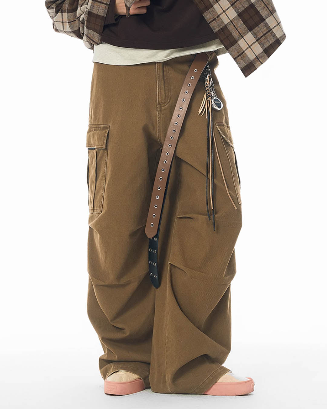 JHYQ Washed Pleated Work Baggy Cargo Pants | Face 3 Face