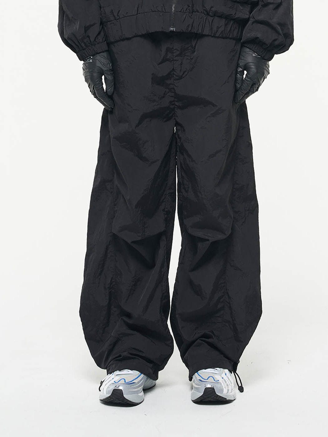 Pantalon de piste en nylon noir