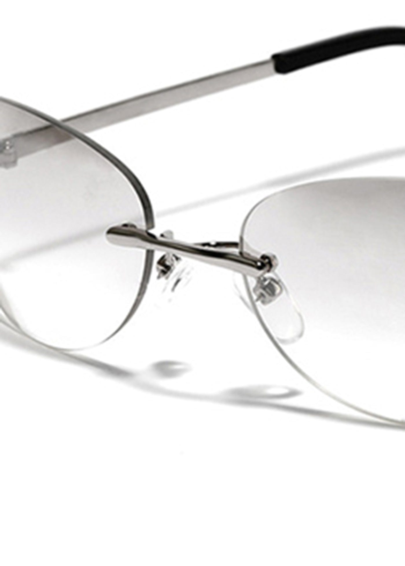 Randlose ovale modische Sonnenbrille aus Metall