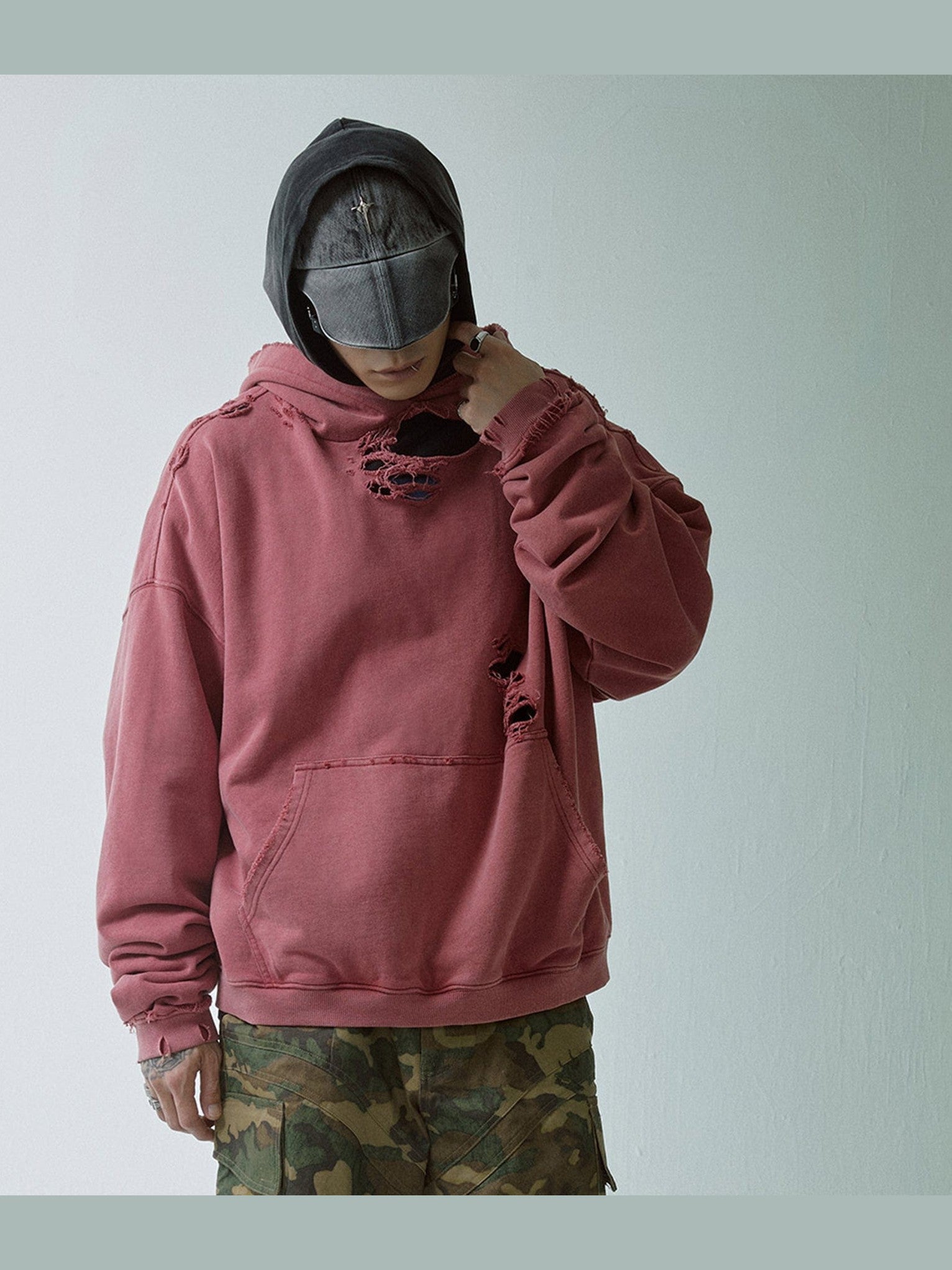 Heavy Distressed Oversized Hoodie