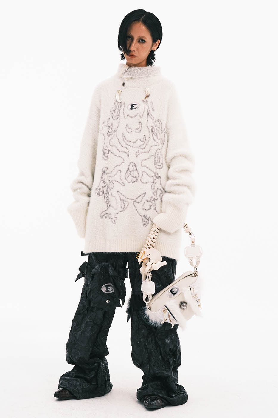 Sac à main en fausse fourrure d'embryon