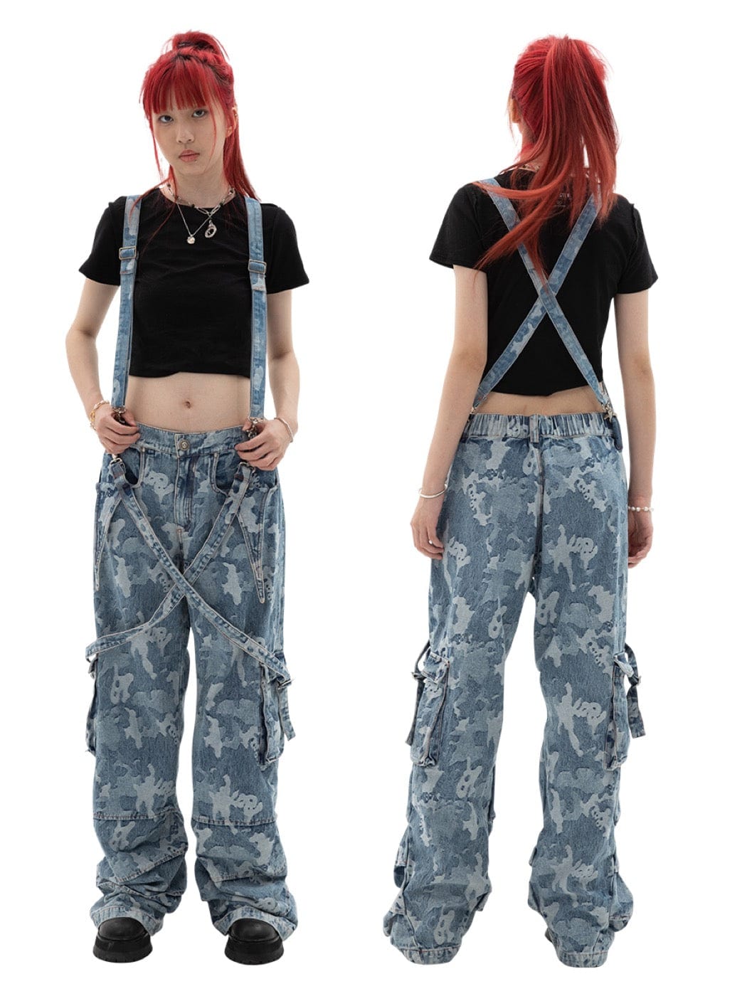 Snow Camo Strap Jeans