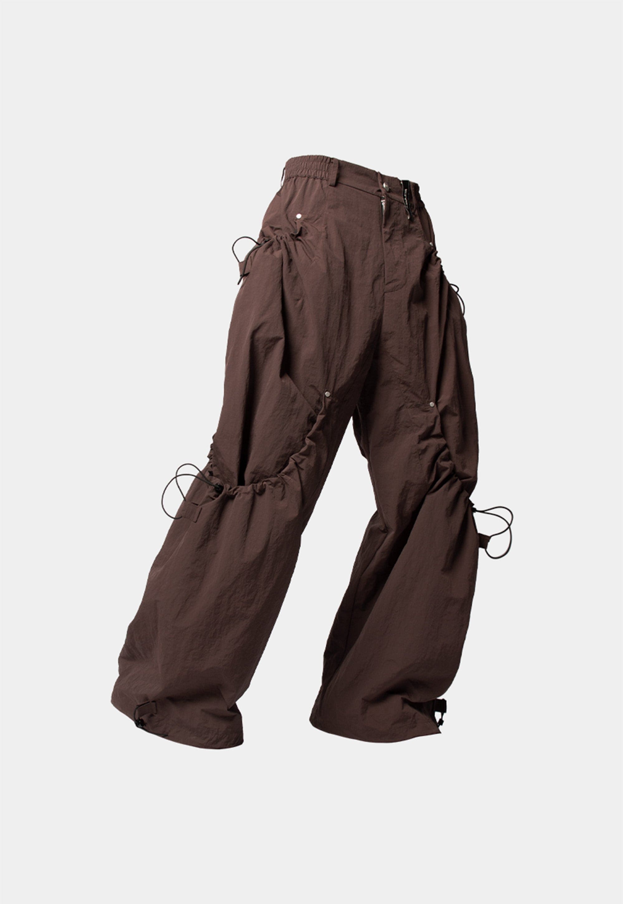 Drawstring Wide Leg Technical Pants