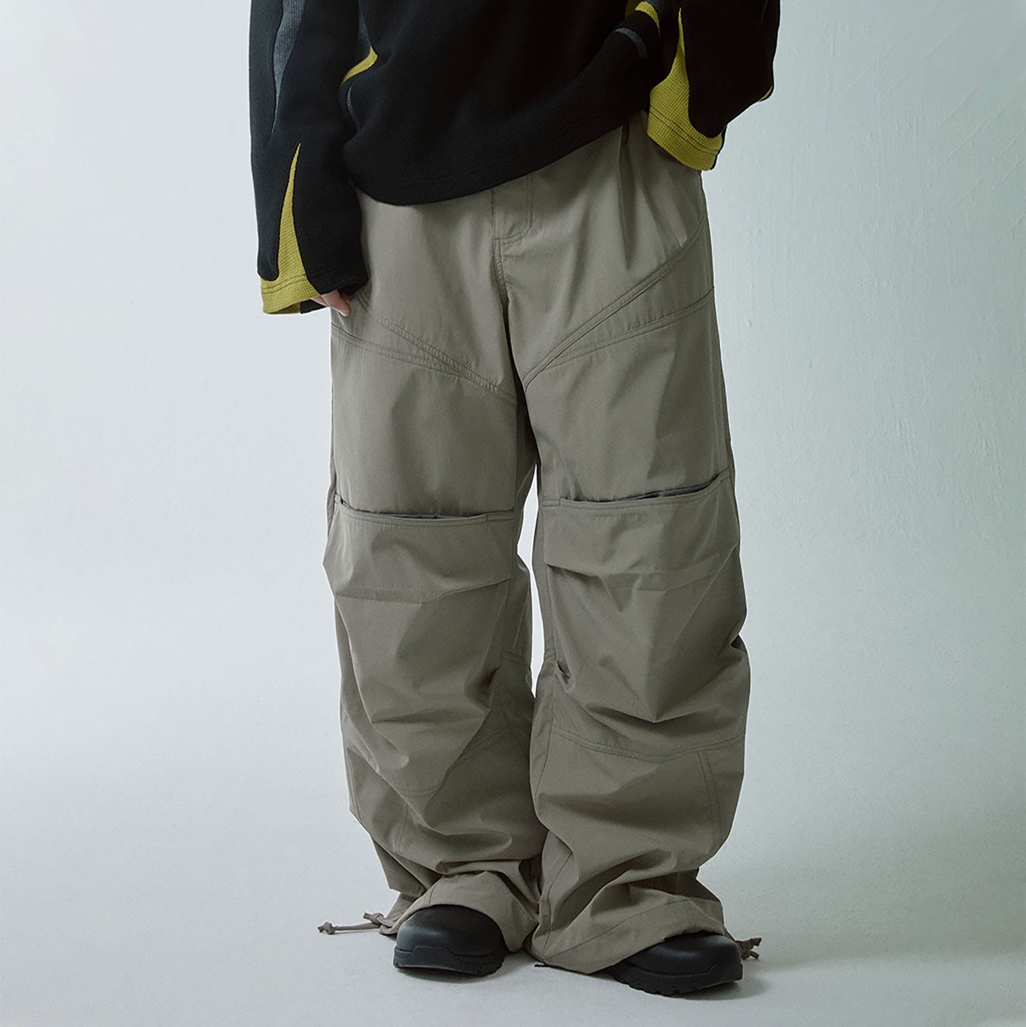 Wide-Leg Panel Utility Pants