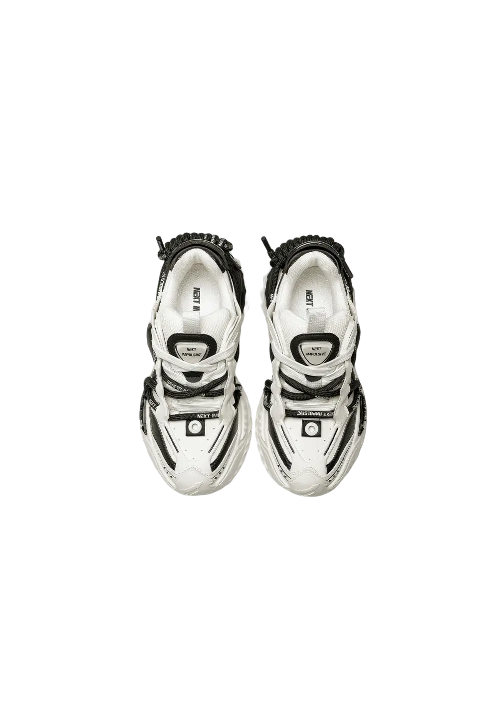 Black Air-Cushion Platform Sneakers