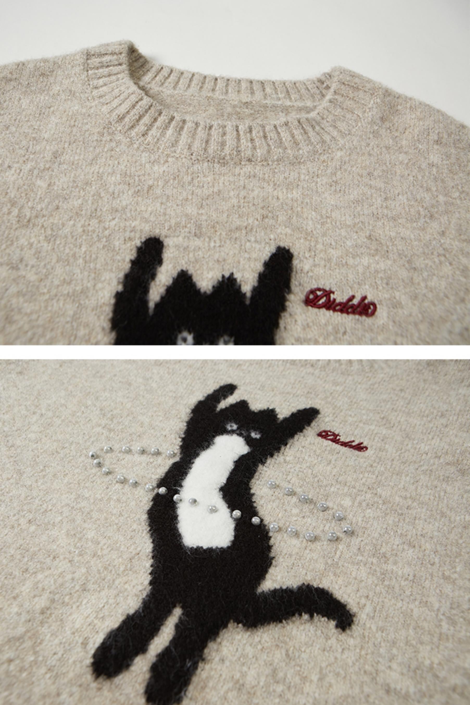 Dancing Cat Knitted Sweater