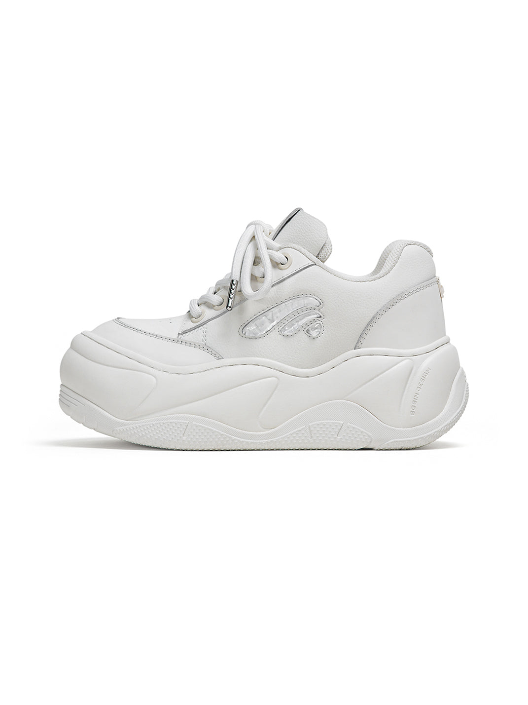 Wifi 2.0 Wave Leather Platform Shoes White