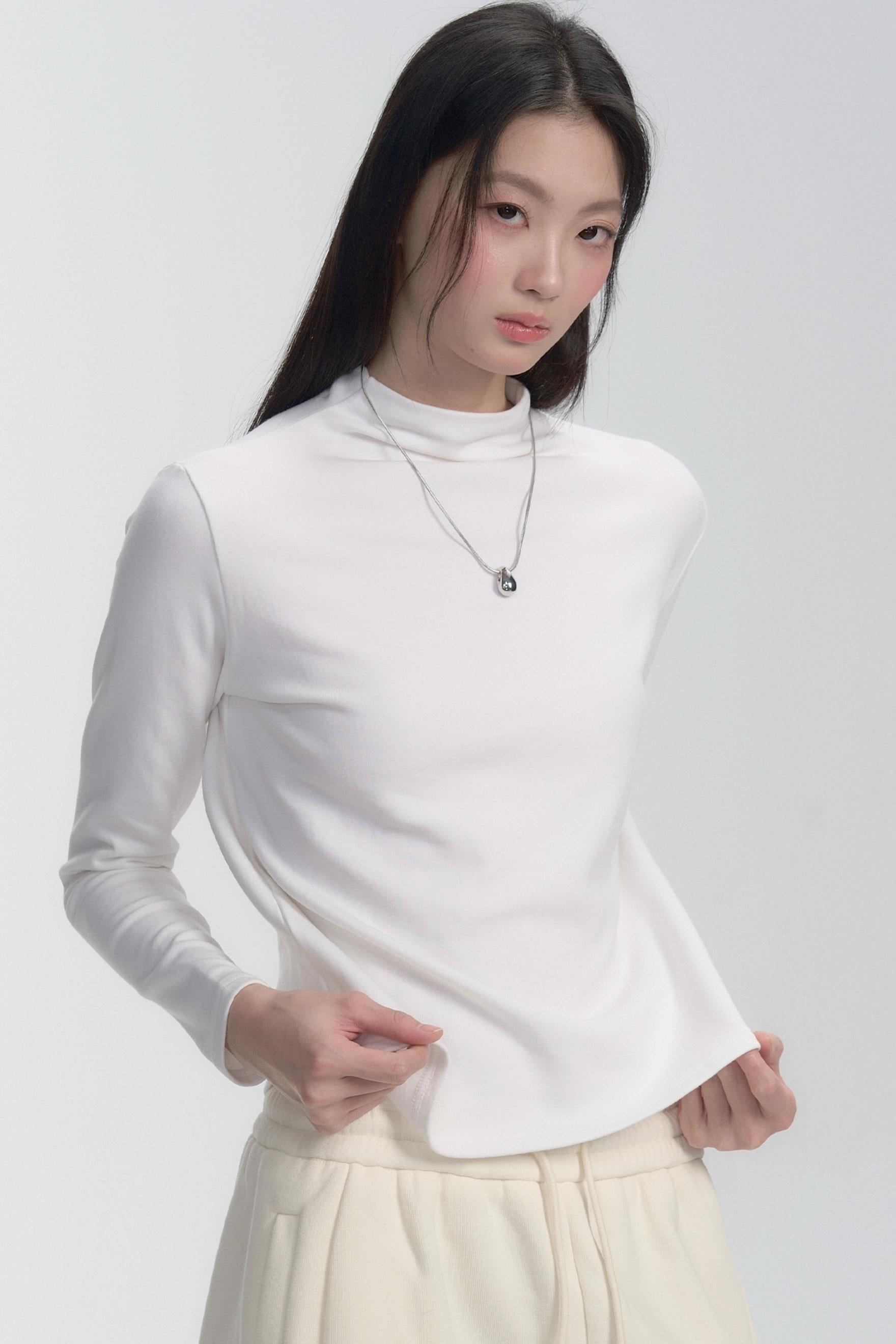 Mock Neck Long Sleeve Top