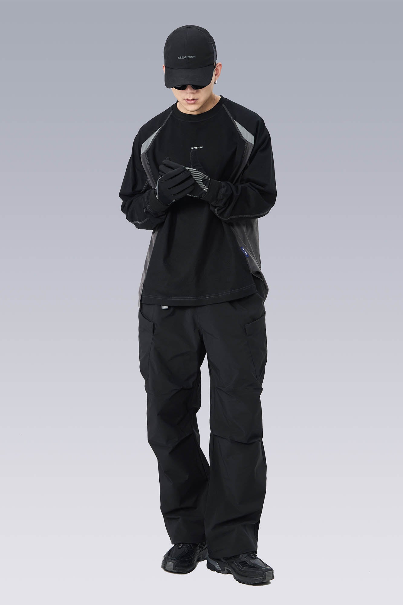 Layered Drawstring Technical Pants