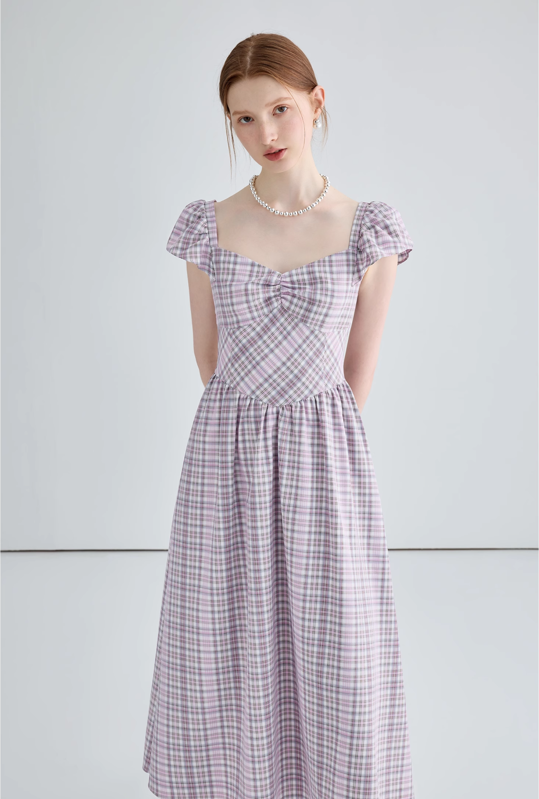 French Sleeve Girly Purple Dress - chiclara