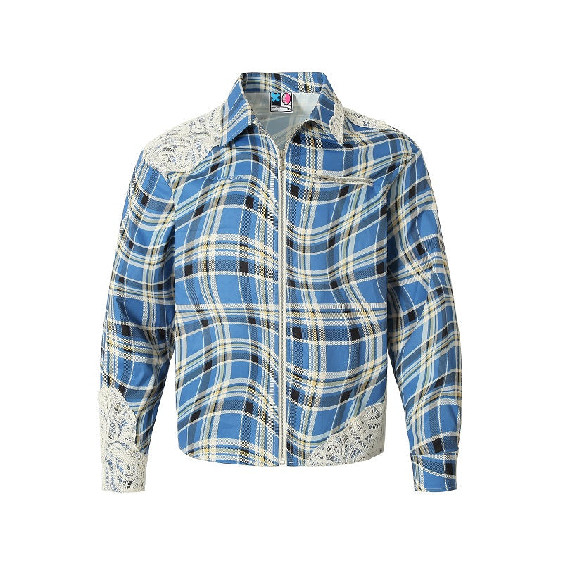 The twisted lace plaid jacket