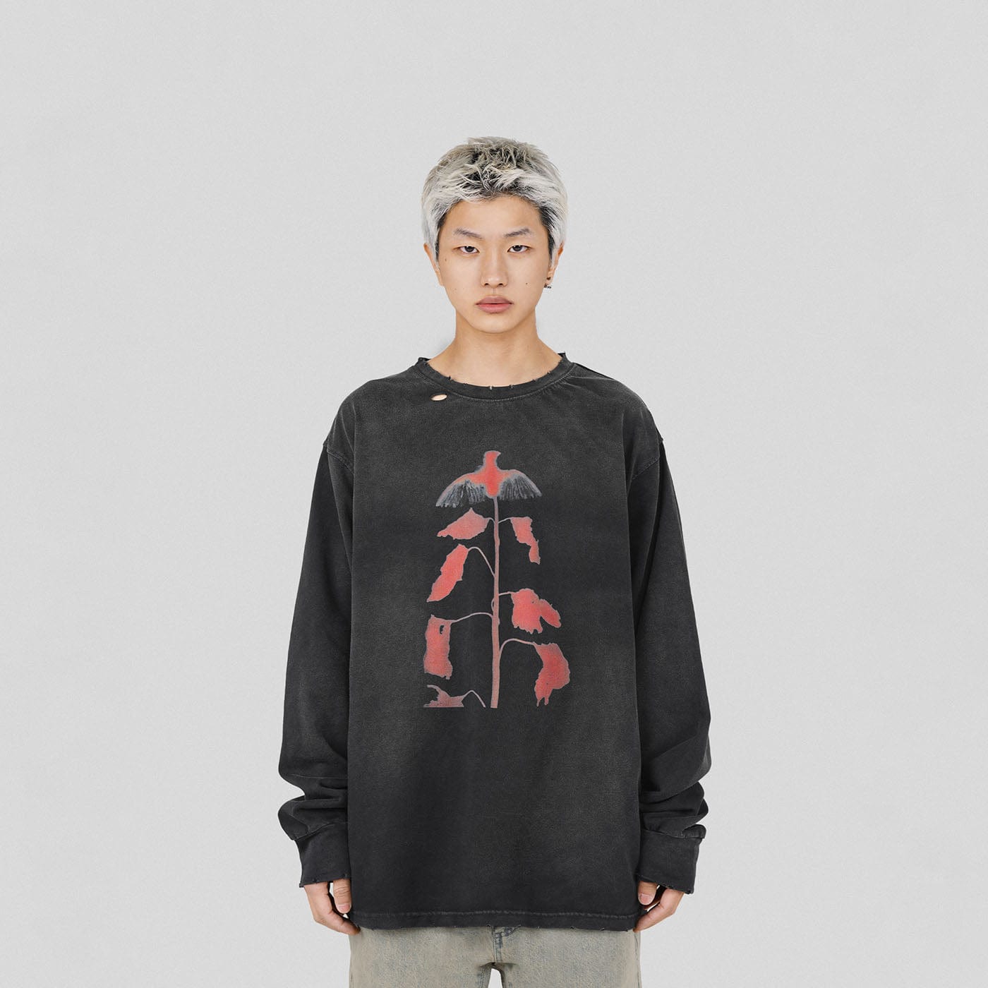 Bird Plant Graphic Sweatshirt