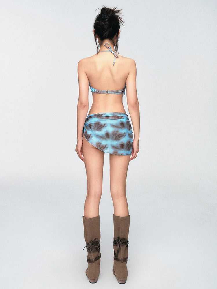 Blue Tie Dye Bandana Bikini Set