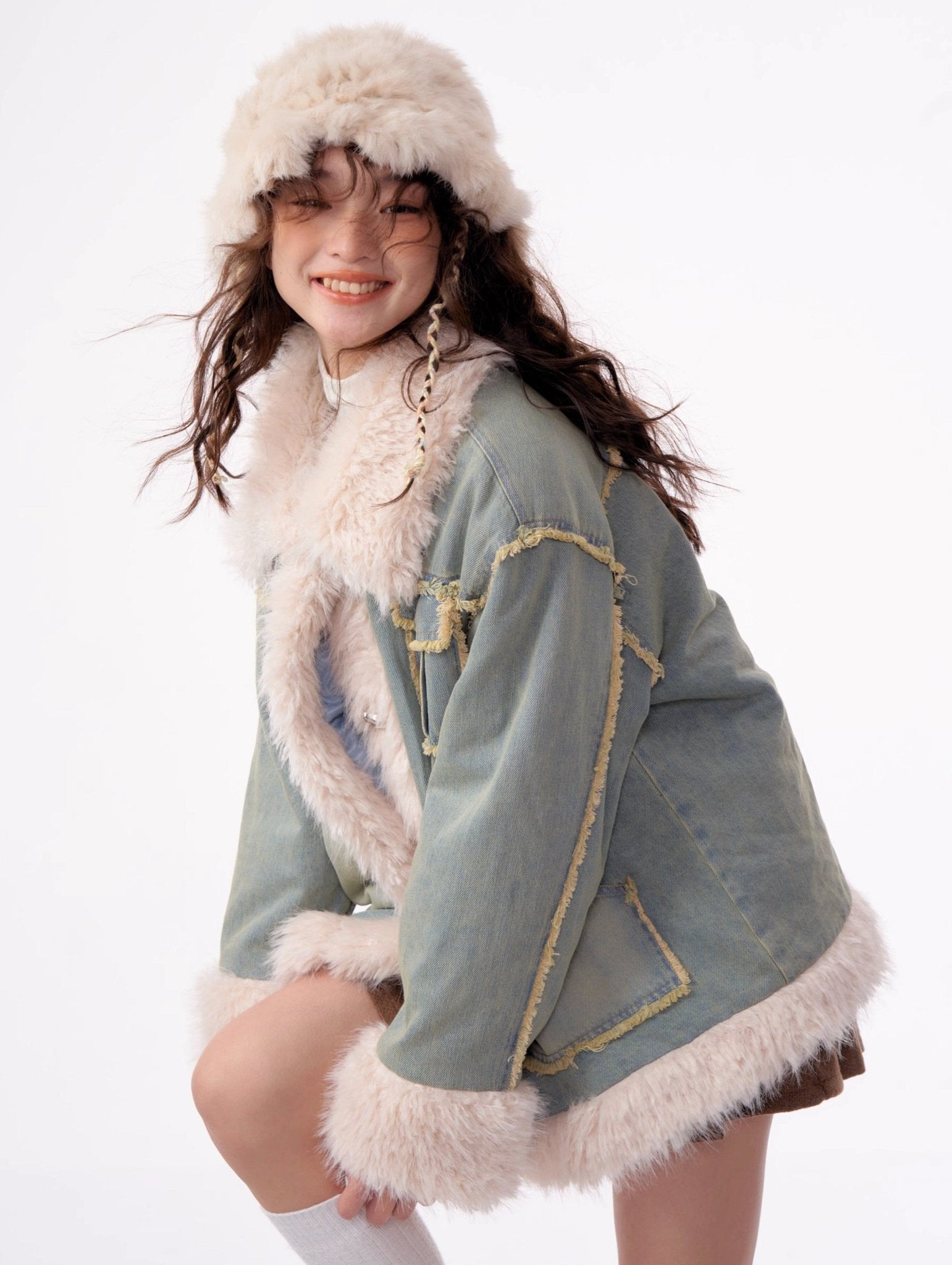 Fur Trim Denim Jacket