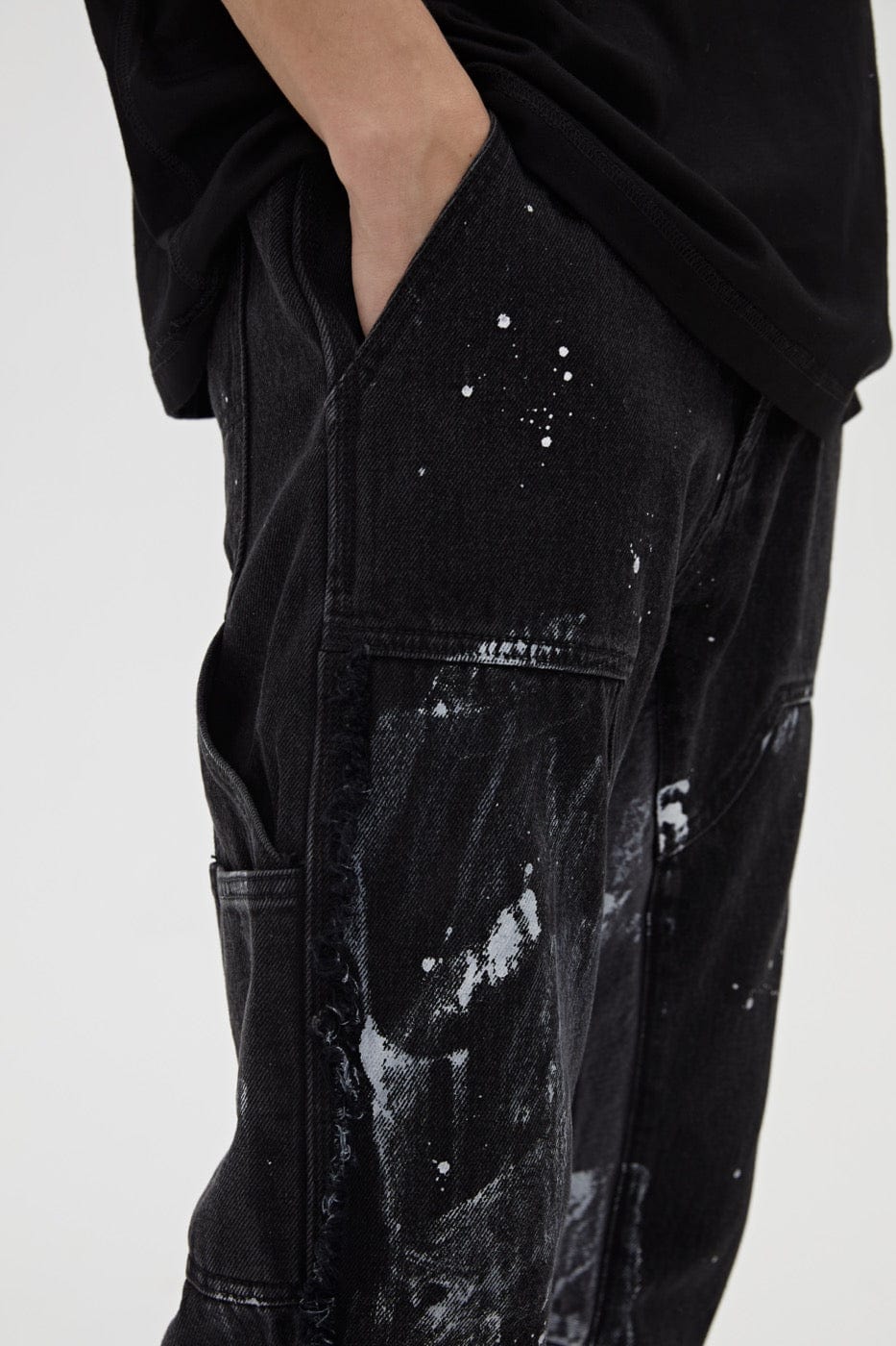 Paint Splatter Black Denim Jeans