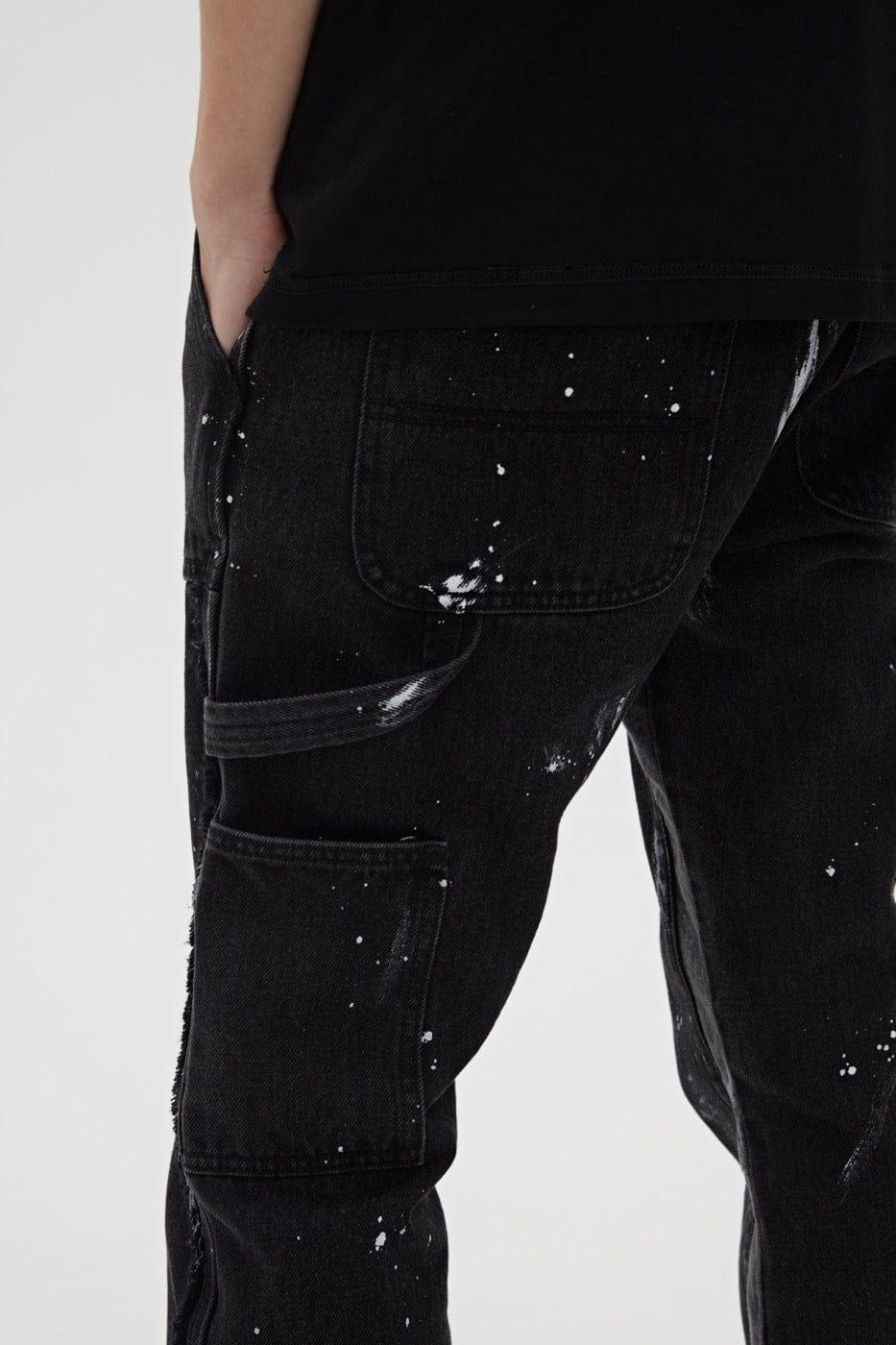 Paint Splatter Black Denim Jeans