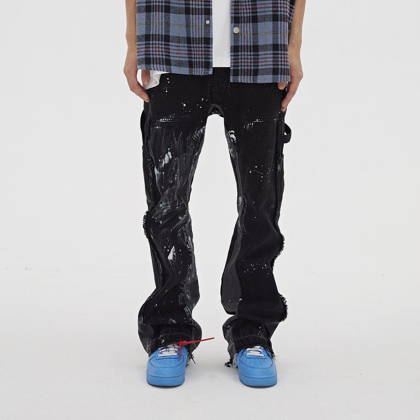 Paint Splatter Black Denim Jeans