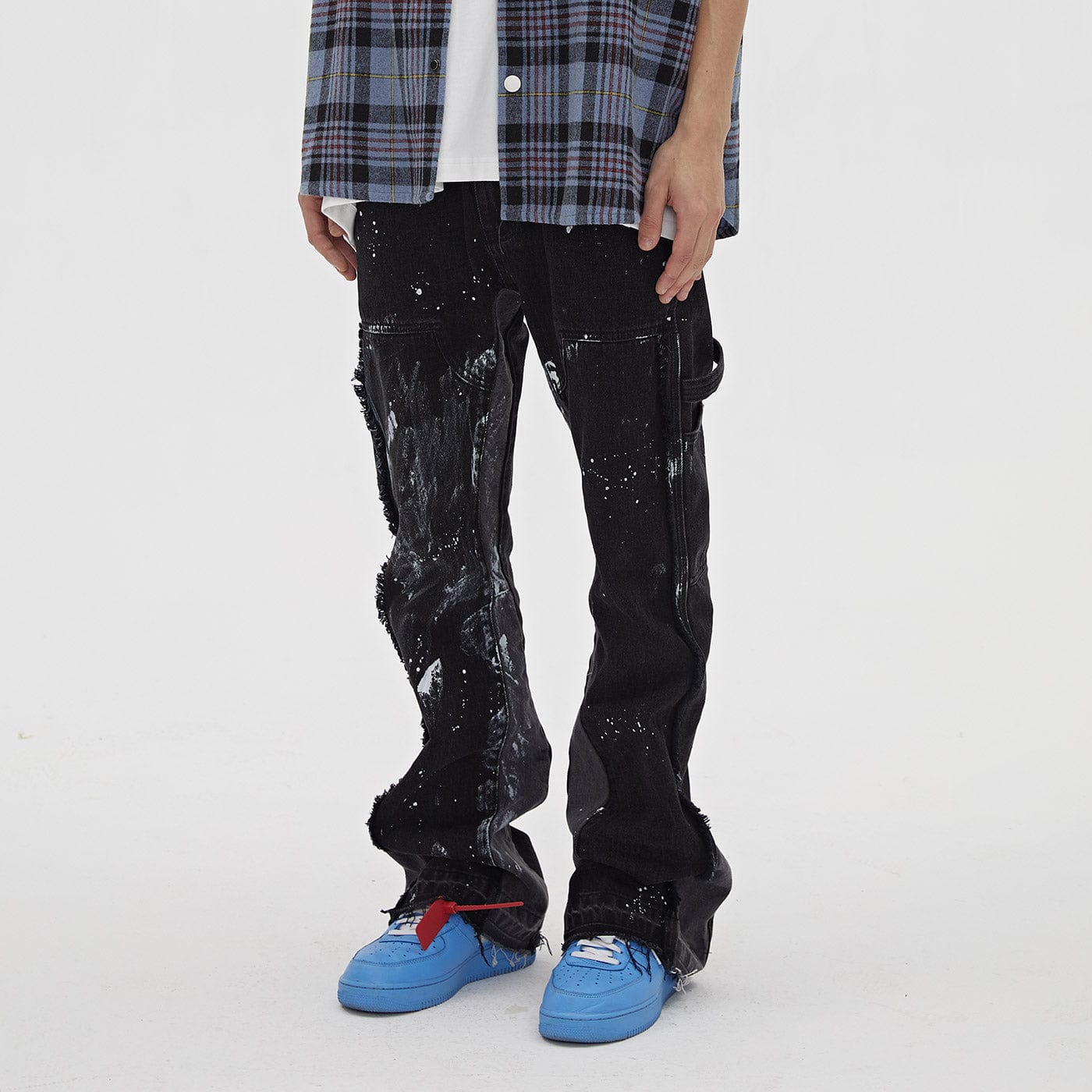 Paint Splatter Black Denim Jeans