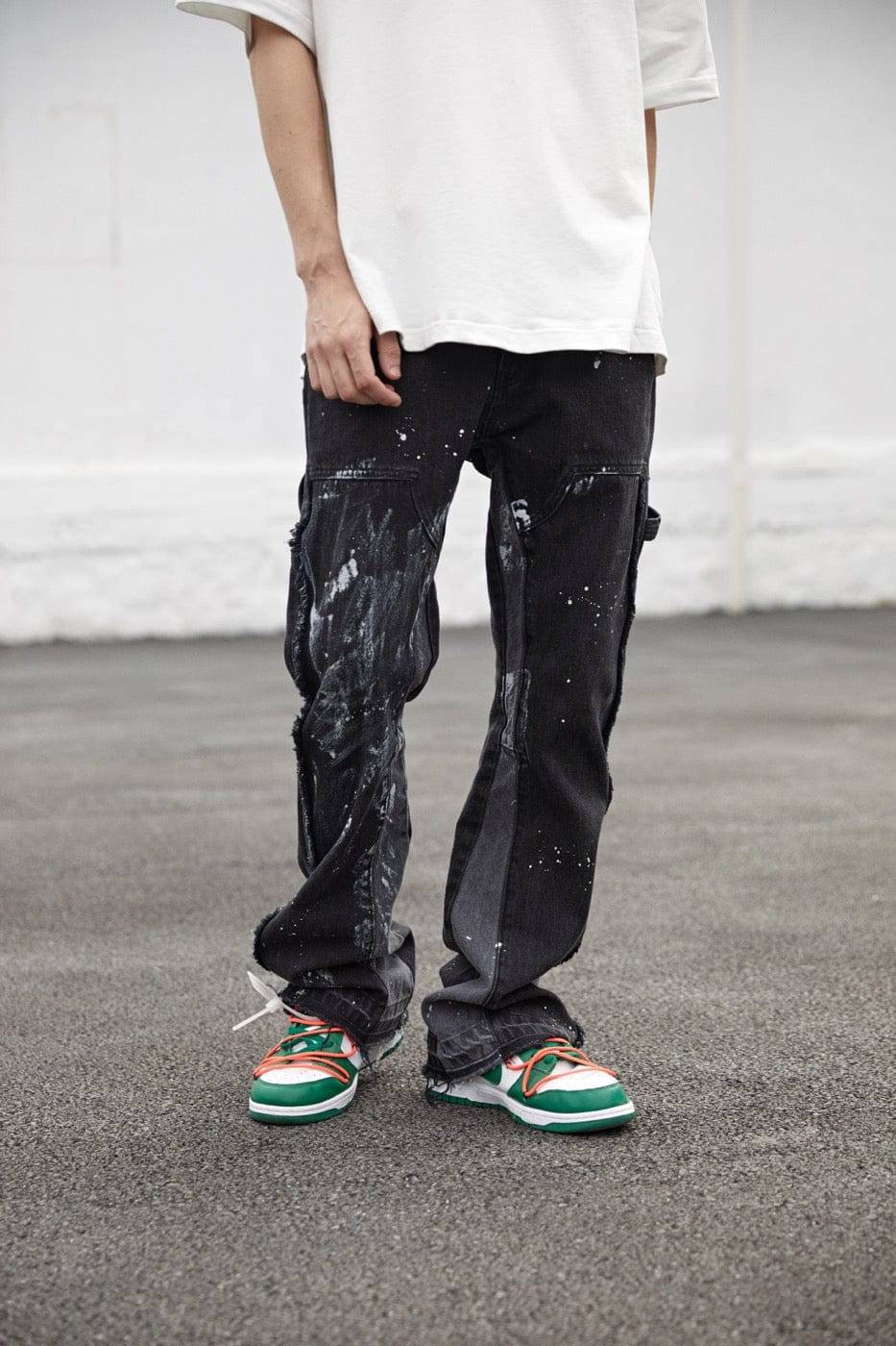 Paint Splatter Black Denim Jeans